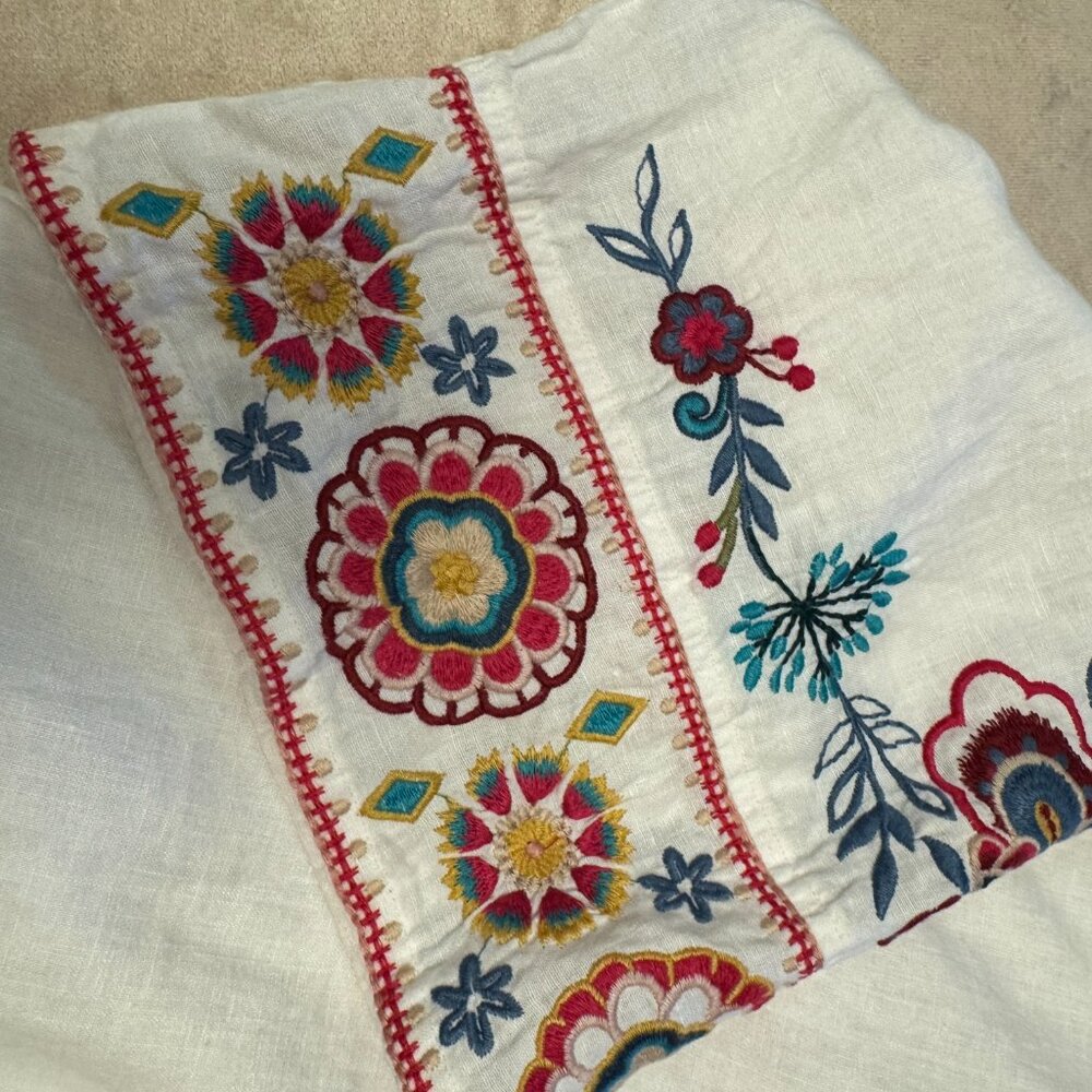 Johnny Was  -  Embroidered Linen Kimono. Size XL - Picture 3 of 6